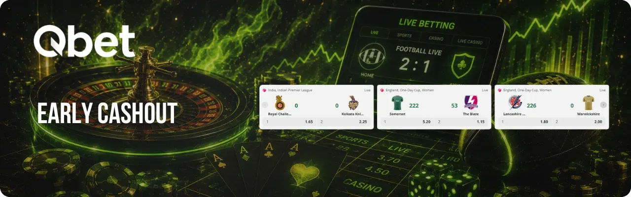 Early Cashout for Eligible Sports Bets at Qbet Casino